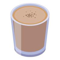 Cocoa cup icon, isometric style vector