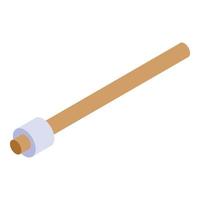 Fire wood stick icon, isometric style vector
