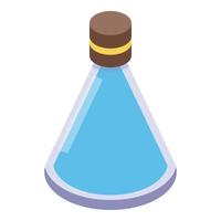 Blue fragrance bottle icon, isometric style vector