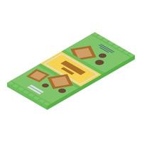 icono de chocolate con barra de cacao, estilo isométrico vector