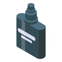 icono de perfume de hombre negro, estilo isométrico vector