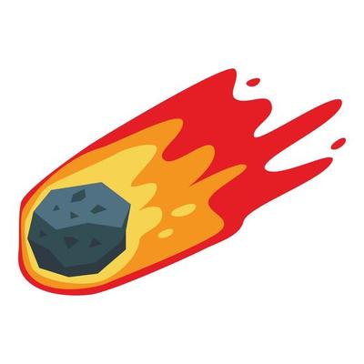 Space meteorite icon, isometric style
