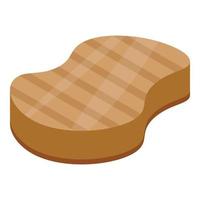 Bread slice icon, isometric style vector