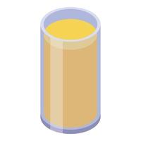 Peach smoothie icon, isometric style vector