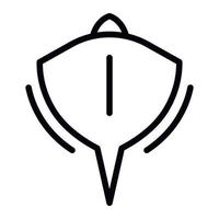 Stingray fish icon, outline style vector