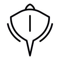 Stingray fish icon, outline style vector