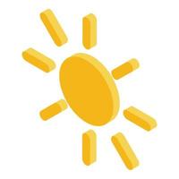 Sun icon, isometric style vector