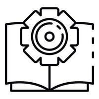 Interactive book learning icon, outline style vector