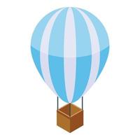 Hot air ballon icon, isometric style vector