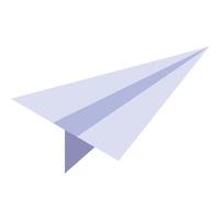 Paper airplane icon, isometric style vector