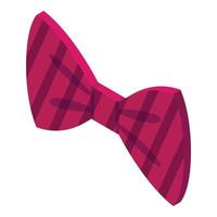 Striped red bowtie icon, isometric style vector