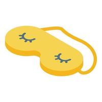 Yellow sleeping eyes icon, isometric style vector