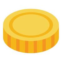 Gold coin icon, isometric style vector