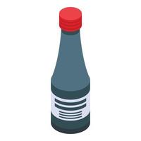 Medical syrup bottle icon, isometric style vector