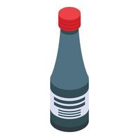 Medical syrup bottle icon, isometric style vector