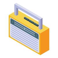 Portable radio icon, isometric style vector