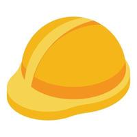 icono de casco amarillo, estilo isométrico vector