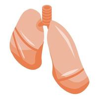 icono de pulmones, estilo isométrico vector