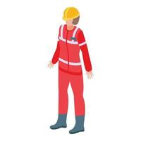 icono de hombre de ayuda de emergencia, estilo isométrico vector