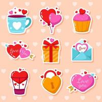 Valentines Day Cute Stickers vector