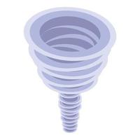 Storm tornado icon, isometric style vector