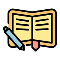 Ergonomic book icon color outline vector