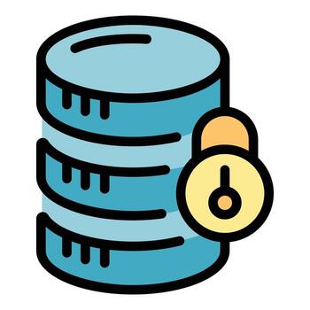 Internet web locked icon color outline vector