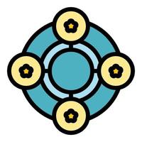 Round cipher icon color outline vector