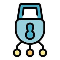 Safety password icon color outline vector