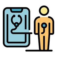 Telemedicine icon color outline vector