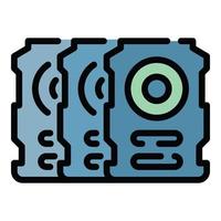 Power video card icon color outline vector