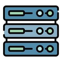 Mining server icon color outline vector