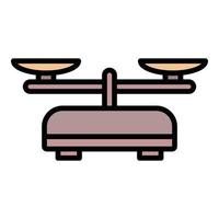 Balance scales icon color outline vector