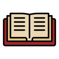 Open book icon color outline vector