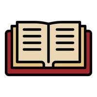 Open book icon color outline vector