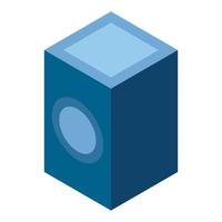 icono de caja de papel azul, estilo isométrico vector