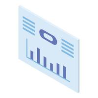 Diagram bar panel icon, isometric style vector