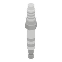 Car spark plug icon, isometric style vector