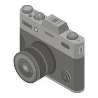 Retro camera icon, isometric style vector