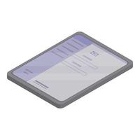 Mail tablet icon, isometric style vector