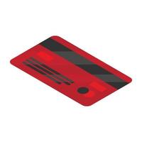 Red credit card icon, isometric style vector