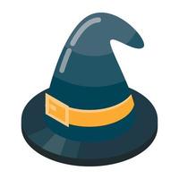 Witch hat icon, isometric style vector