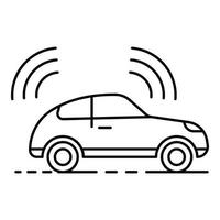 Electric driverless car icon, outline style vector