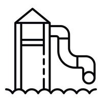 Water tower slide icon, outline style vector