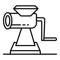 Manual meat grinder icon, outline style vector