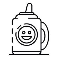 Cute sippy cup icon, outline style vector