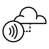 Nfc cloud data icon, outline style vector