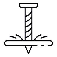 Self-tapping screw icon, outline style vector
