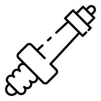 Car spark plug icon, outline style vector