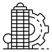 City architectural building icon, outline style vector